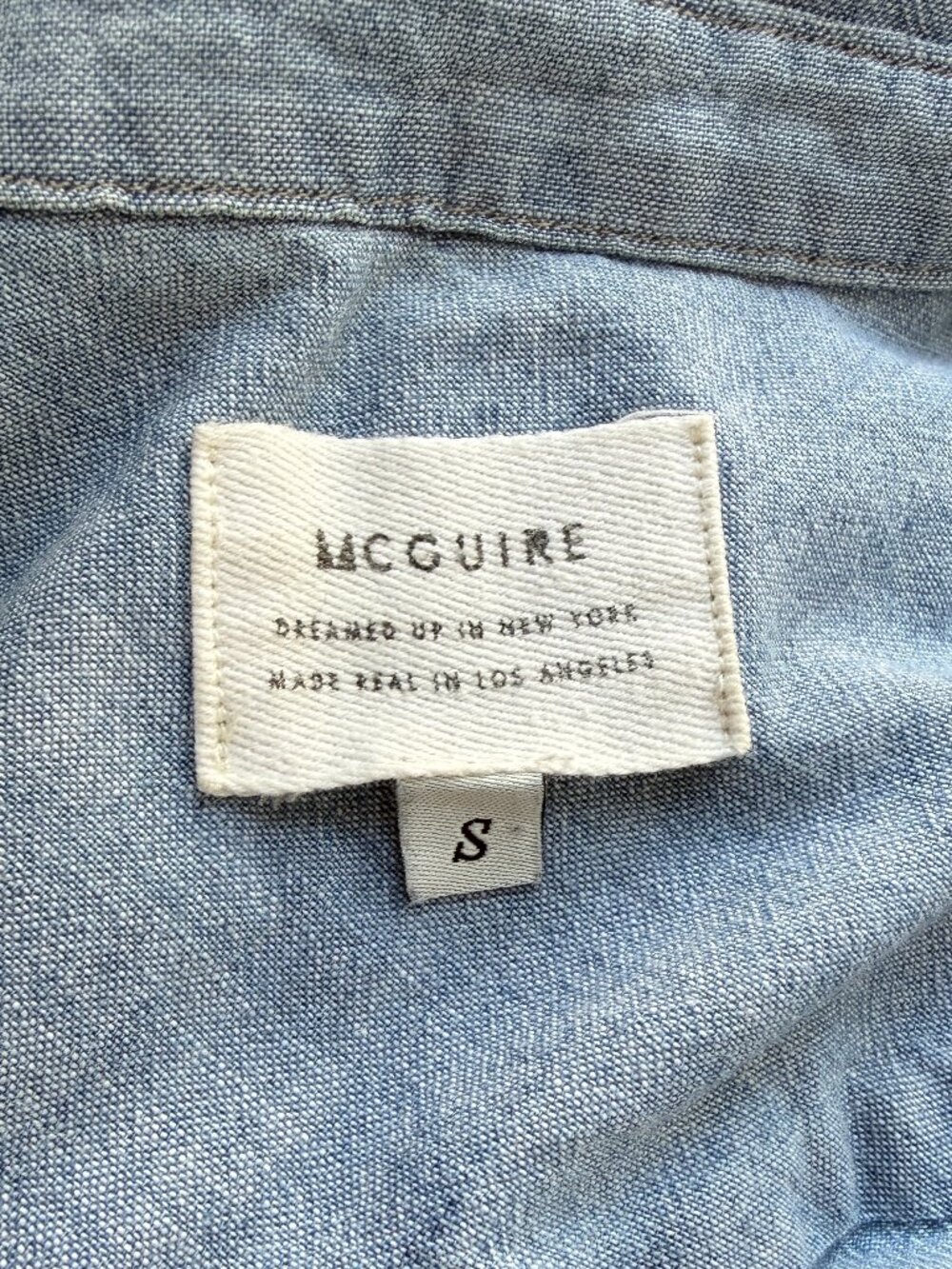 McGuire Denim The Shore Leave Chambray Shirt Blue Starshine EUC S